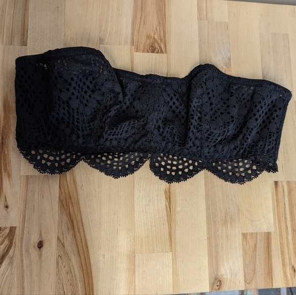 Victoria's Secret Black Lace Bandeau Strapless Bra - Picture 5 of 11